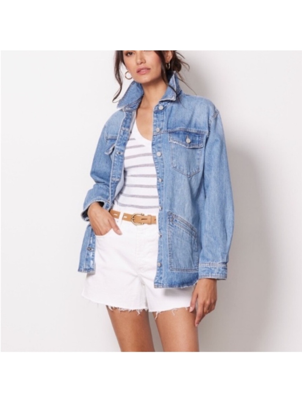 Blank NYC Hours Later Denim Shacket Size XS